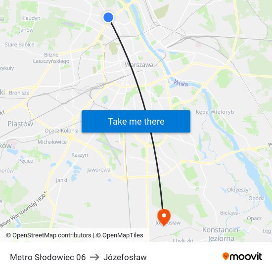 Metro Słodowiec 06 to Józefosław map