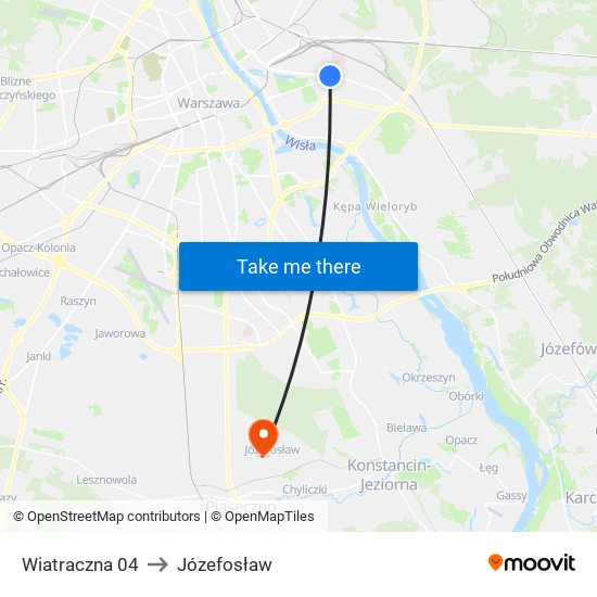 Wiatraczna 04 to Józefosław map