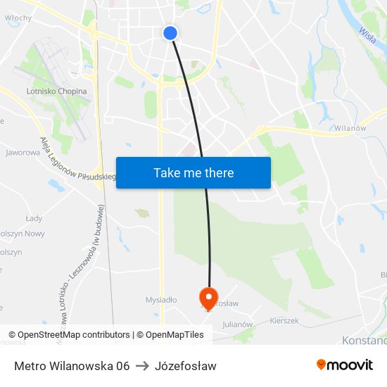 Metro Wilanowska 06 to Józefosław map