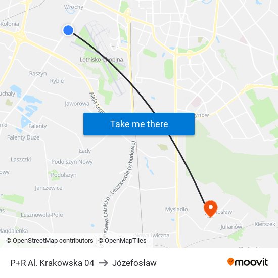 P+R Al. Krakowska 04 to Józefosław map