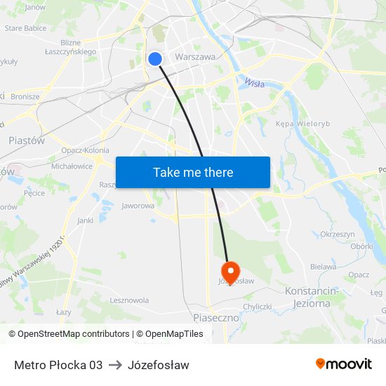 Metro Płocka 03 to Józefosław map