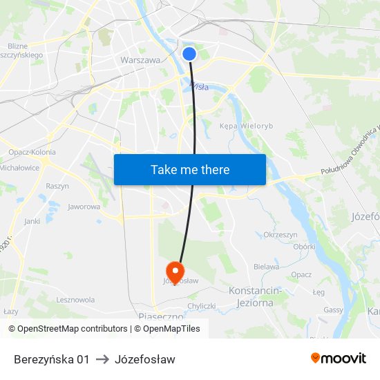 Berezyńska 01 to Józefosław map