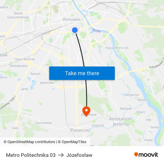 Metro Politechnika 03 to Józefosław map