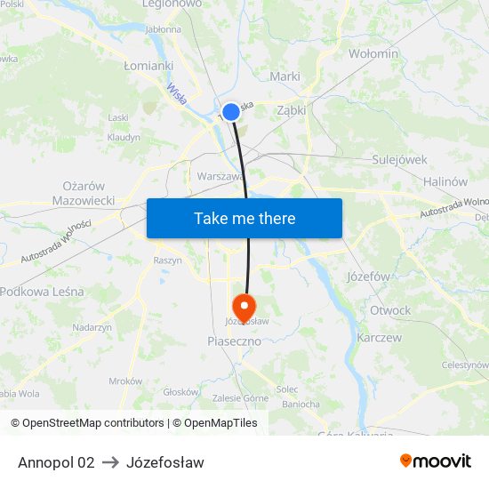 Annopol to Józefosław map