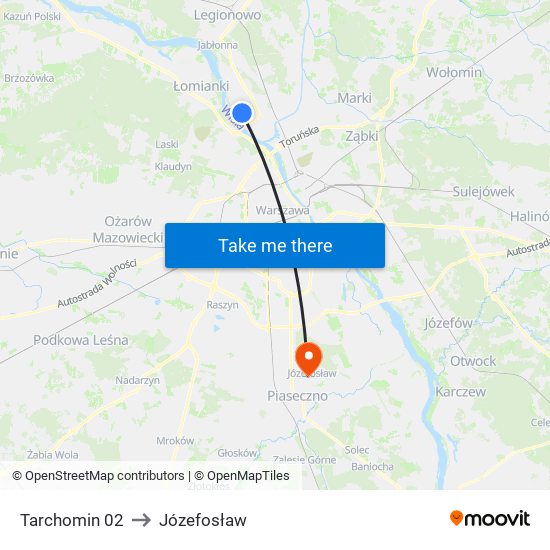 Tarchomin 02 to Józefosław map