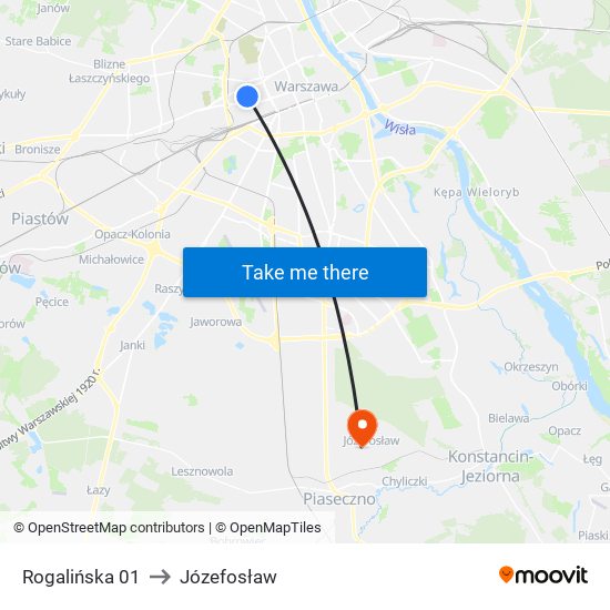 Rogalińska 01 to Józefosław map