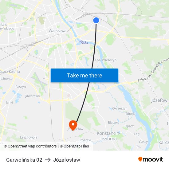 Garwolińska 02 to Józefosław map