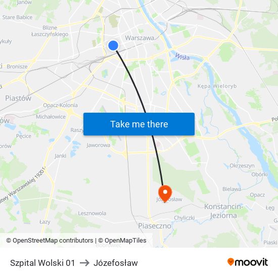 Szpital Wolski 01 to Józefosław map