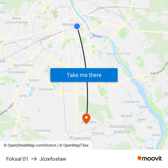 Foksal 01 to Józefosław map