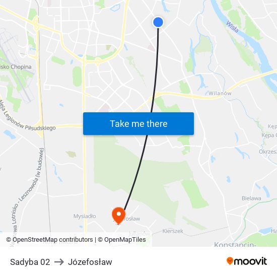 Sadyba 02 to Józefosław map