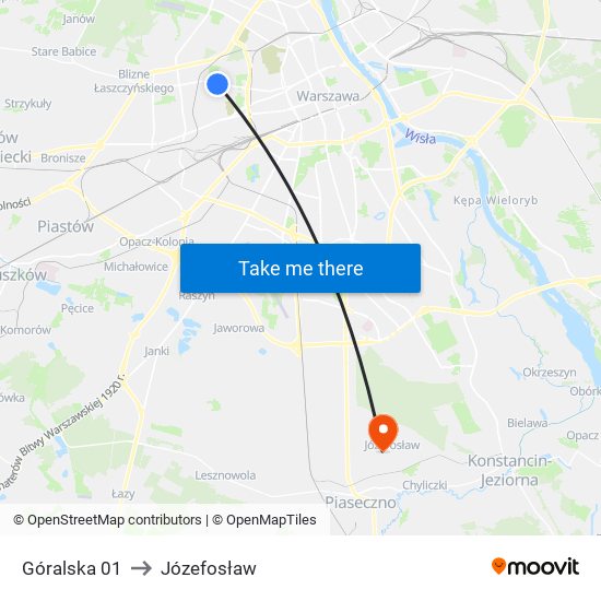 Góralska 01 to Józefosław map