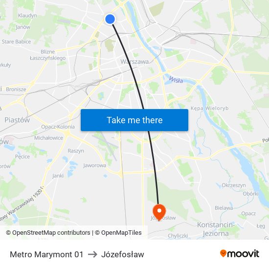 Metro Marymont 01 to Józefosław map