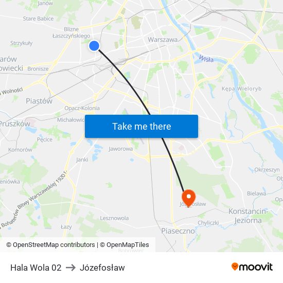 Hala Wola 02 to Józefosław map