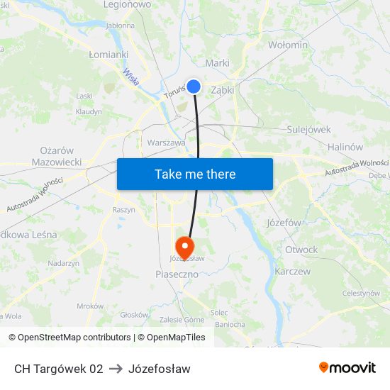 CH Targówek 02 to Józefosław map