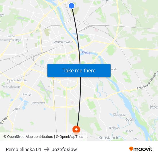 Rembielińska 01 to Józefosław map