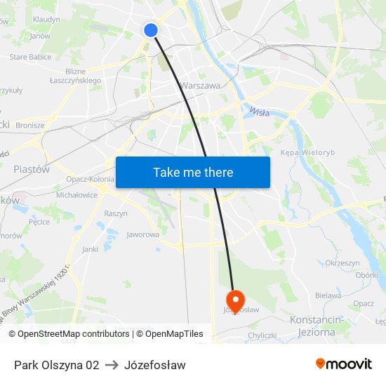 Park Olszyna 02 to Józefosław map