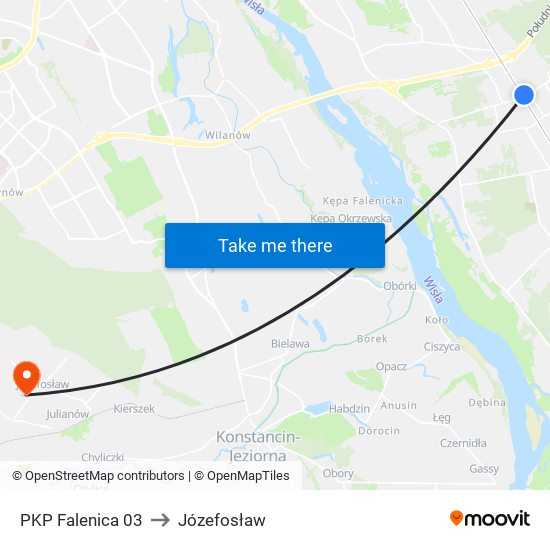 PKP Falenica 03 to Józefosław map