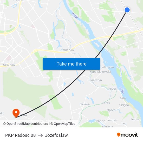 PKP Radość 08 to Józefosław map