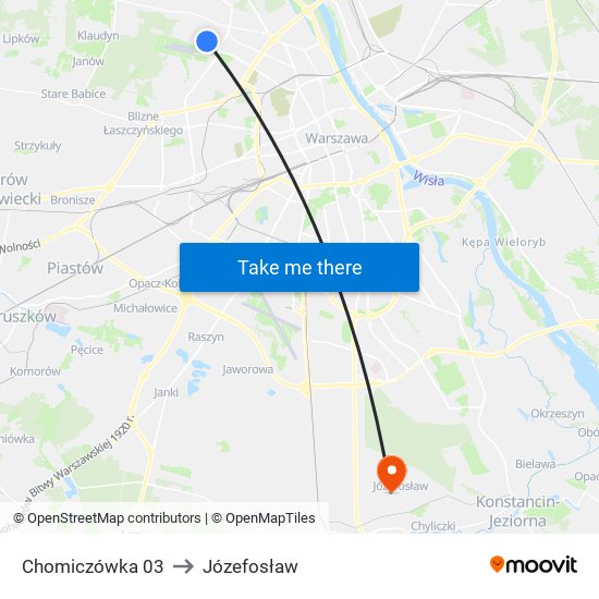 Chomiczówka 03 to Józefosław map