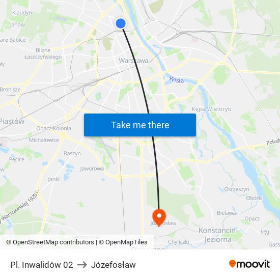 Pl. Inwalidów 02 to Józefosław map