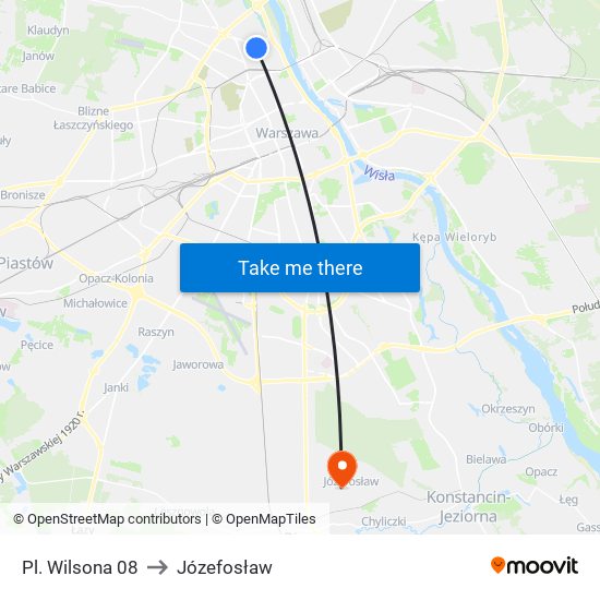 Pl. Wilsona 08 to Józefosław map