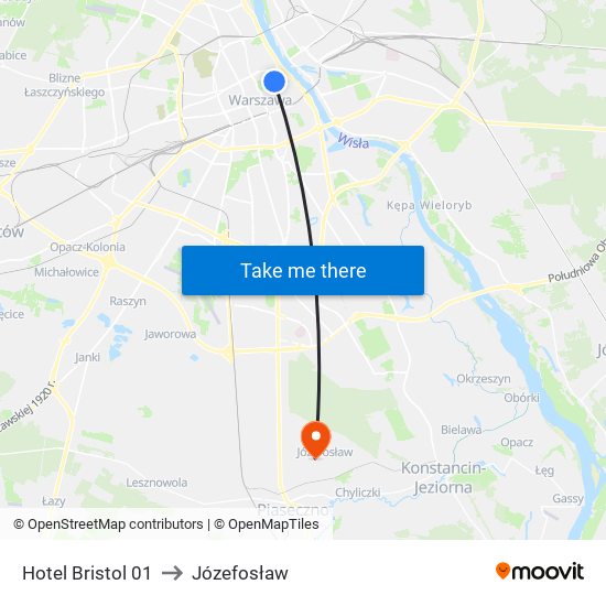 Hotel Bristol 01 to Józefosław map