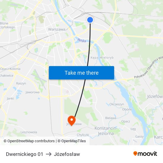 Dwernickiego 01 to Józefosław map