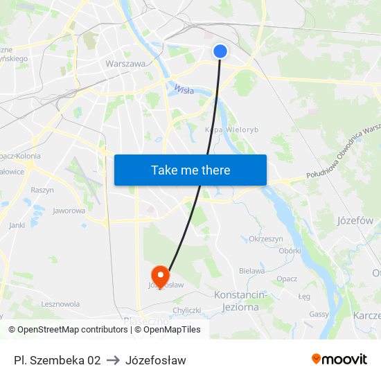 Pl. Szembeka 02 to Józefosław map