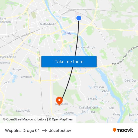 Wspólna Droga 01 to Józefosław map