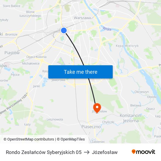 Rondo Zesłańców Syberyjskich 05 to Józefosław map