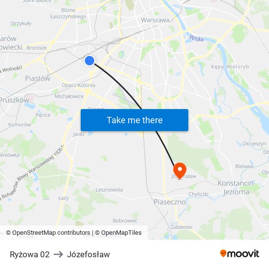 Ryżowa 02 to Józefosław map