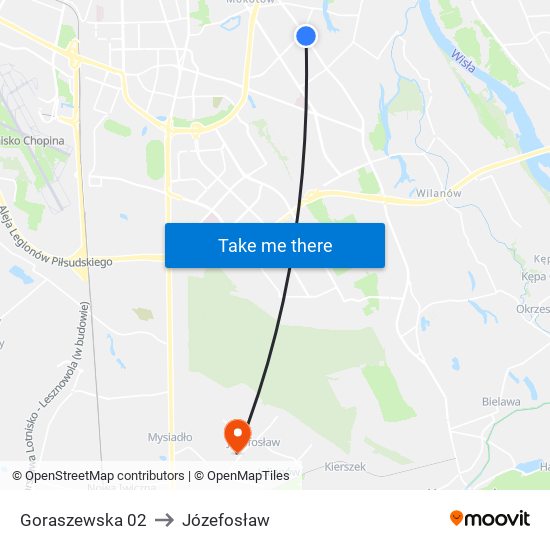 Goraszewska 02 to Józefosław map