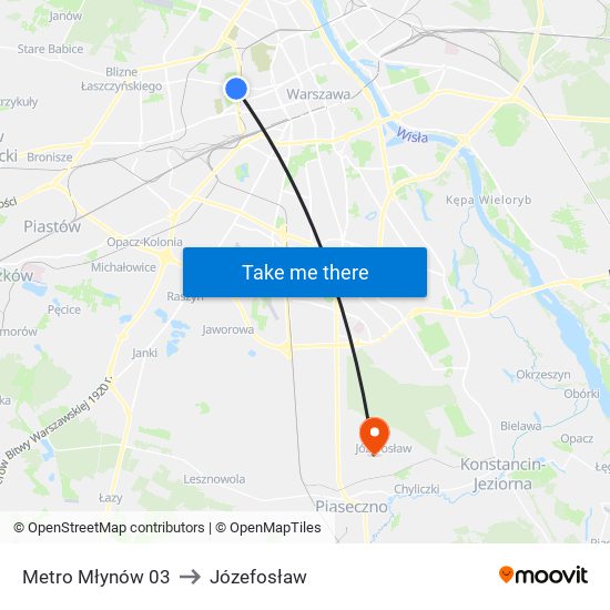 Metro Młynów 03 to Józefosław map