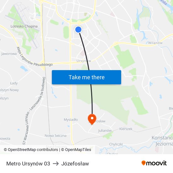 Metro Ursynów 03 to Józefosław map