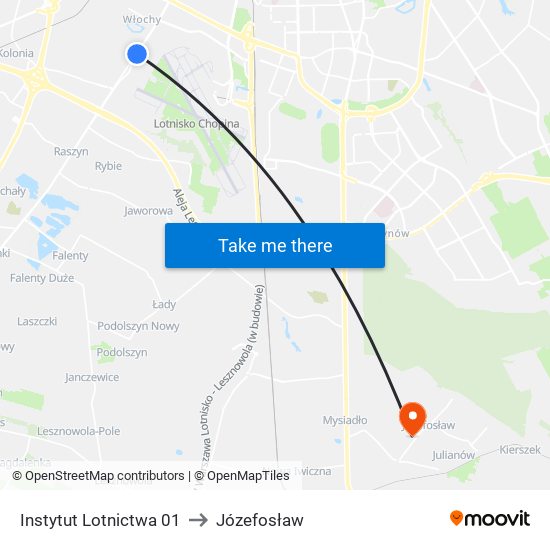 Instytut Lotnictwa 01 to Józefosław map