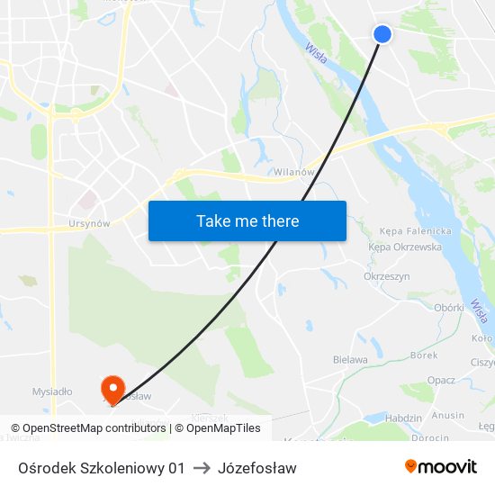 Ośrodek Szkoleniowy 01 to Józefosław map