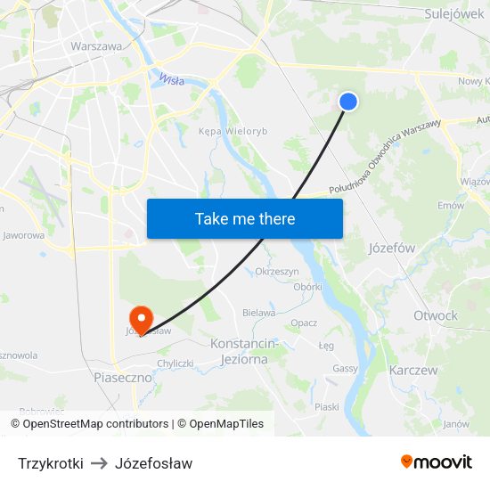 Trzykrotki to Józefosław map