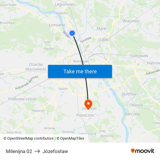 Milenijna 02 to Józefosław map