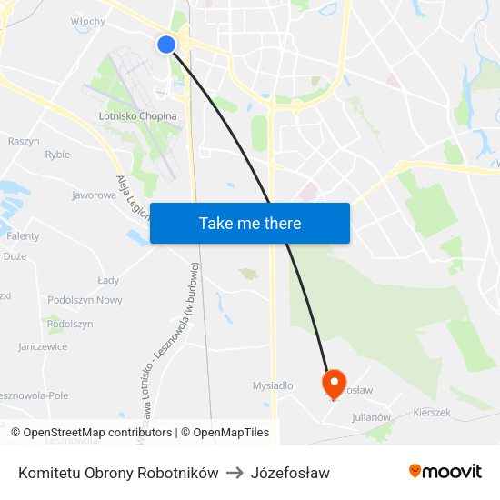 Komitetu Obrony Robotników to Józefosław map