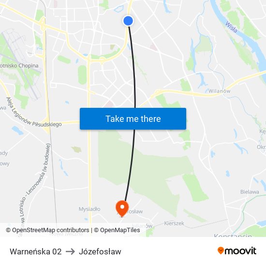 Warneńska 02 to Józefosław map