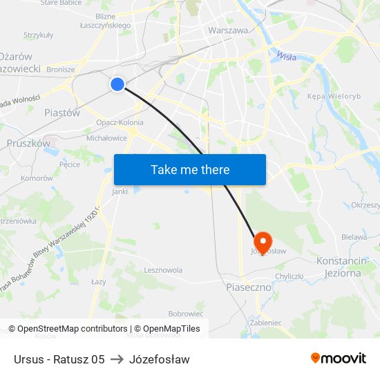 Ursus - Ratusz 05 to Józefosław map