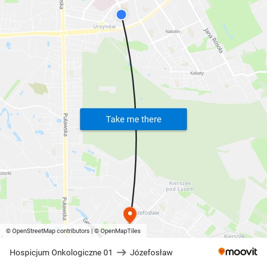 Hospicjum Onkologiczne 01 to Józefosław map