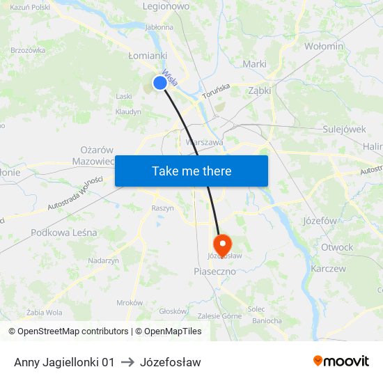 Anny Jagiellonki 01 to Józefosław map