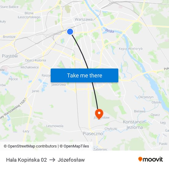 Hala Kopińska 02 to Józefosław map