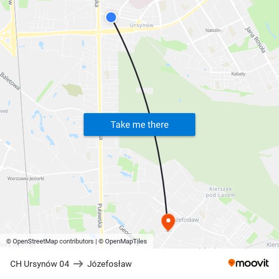 CH Ursynów 04 to Józefosław map