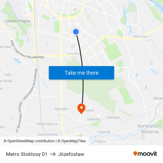 Metro Stokłosy 01 to Józefosław map