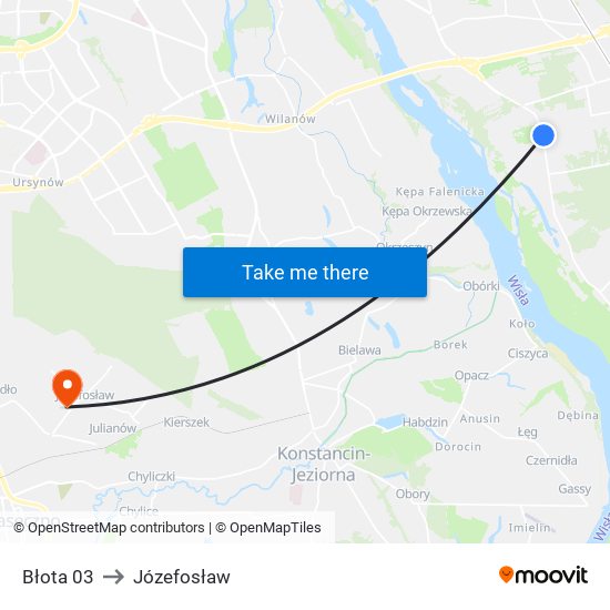 Błota 03 to Józefosław map