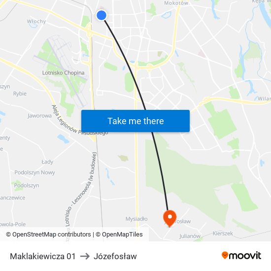 Maklakiewicza 01 to Józefosław map