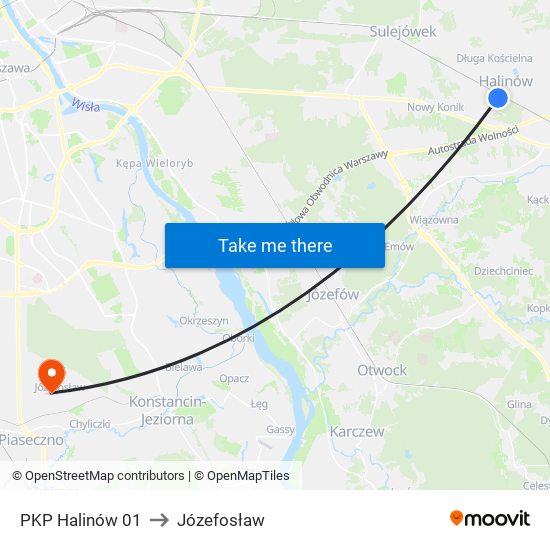 PKP Halinów 01 to Józefosław map