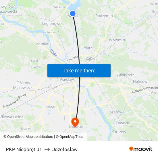 PKP Nieporęt 01 to Józefosław map